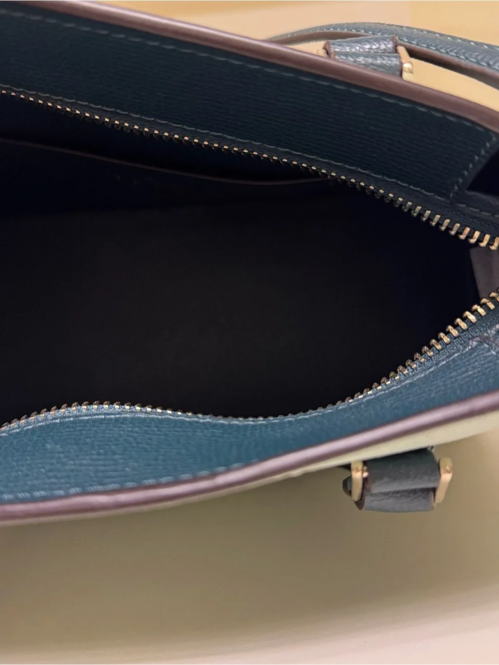 kate spade Two-Tone Mint and Black Leather Satchel